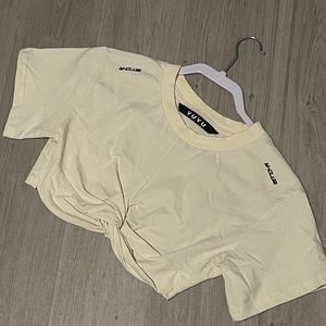 yuyu active beige crop top S